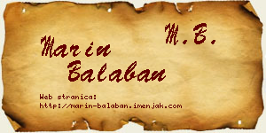Marin Balaban vizit kartica
